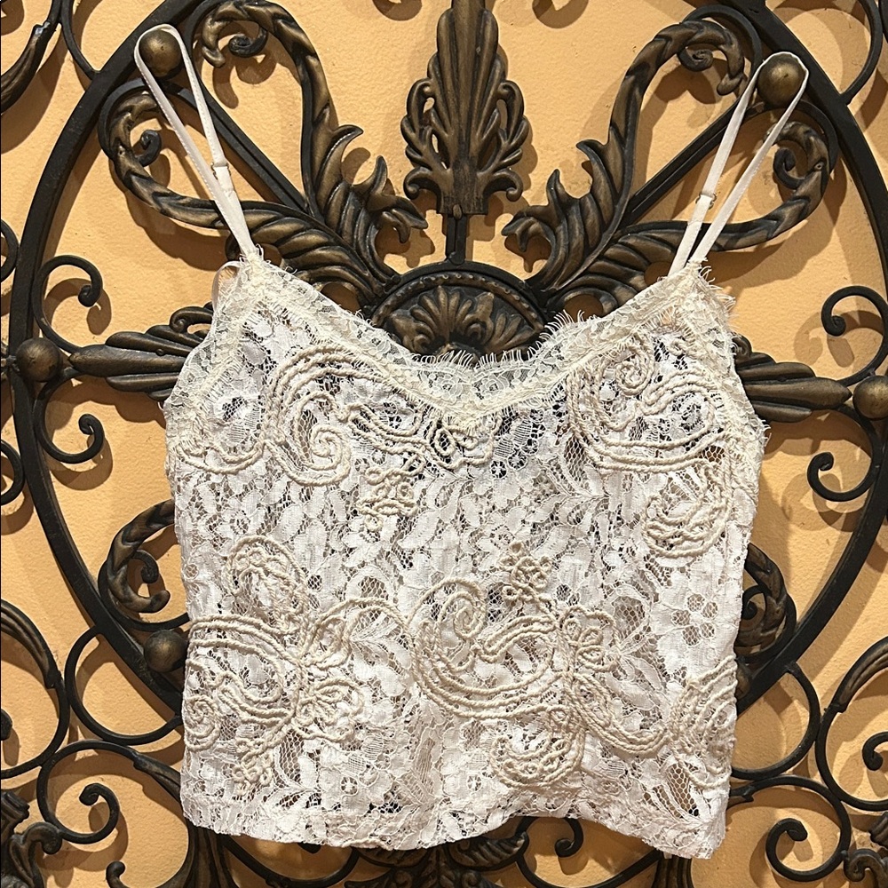 Zara Elegant Lace Camisole - Cream